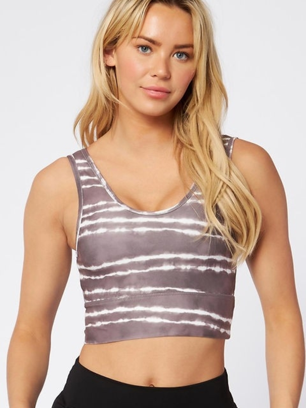 Scorpio Sol Bridge Scoop Back Bra Rustic Plum Stripe Tie Dye Size XS